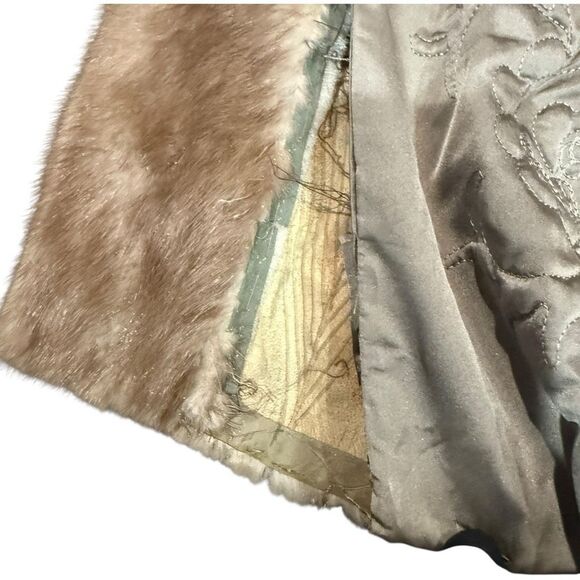 GENUINE MINK FUR COAT Vintage Full Length Autumn Haze Mink Coat Pastel Mink Coat - Picture 16 of 16